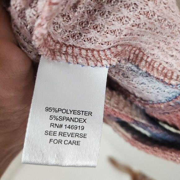 CLOUD CHASER Tie Dye Waffle Knit Long Sleeve Cozy Crop Top Open Back Womens M - Picture 7 of 7